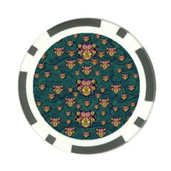 Hearts And Sun Flowers In Decorative Happy Harmony Poker Chip Card Guard