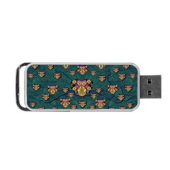 Hearts And Sun Flowers In Decorative Happy Harmony Portable Usb Flash (two Sides) by pepitasart