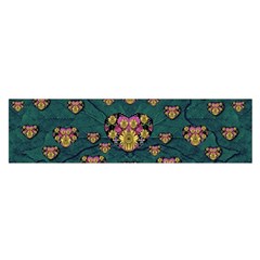 Hearts And Sun Flowers In Decorative Happy Harmony Satin Scarf (oblong)