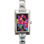 Club Fitstyle Fitness by Traci K Rectangle Italian Charm Watch Front