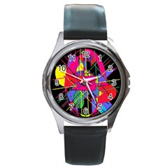 Club Fitstyle Fitness By Traci K Round Metal Watch by tracikcollection