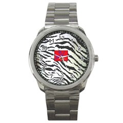 Striped By Traci K Sport Metal Watch