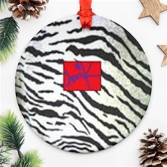 Striped By Traci K Round Ornament (two Sides)