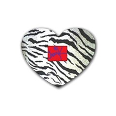 Striped By Traci K Rubber Coaster (heart) 