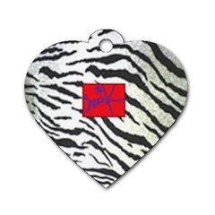 Striped By Traci K Dog Tag Heart (one Side)