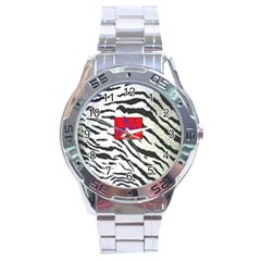 Striped By Traci K Stainless Steel Analogue Watch