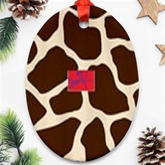 Giraffe By Traci K Oval Ornament (two Sides) by tracikcollection