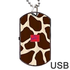 Giraffe By Traci K Dog Tag Usb Flash (one Side) by tracikcollection