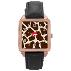 Giraffe By Traci K Rose Gold Leather Watch  by tracikcollection