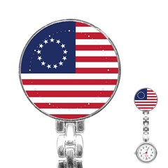 Betsy Ross Flag Usa America United States 1777 Thirteen Colonies Vertical Stainless Steel Nurses Watch by snek