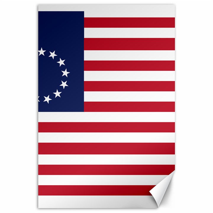 Betsy Ross flag USA America United States 1776 1777 Thirteen Colonies MAGA Canvas 24  x 36 