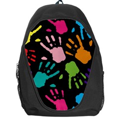 Hand Prints Peace Symbol Backpack Bag by trulycreative