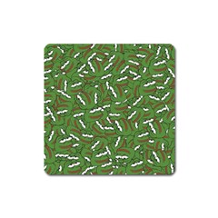 Pepe The Frog Face Pattern Green Kekistan Meme Square Magnet by snek