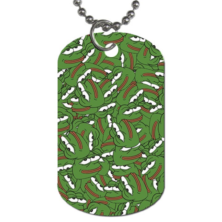 Pepe the Frog Face pattern Green Kekistan meme Dog Tag (One Side)