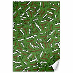 Pepe The Frog Face Pattern Green Kekistan Meme Canvas 24  X 36  by snek