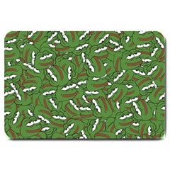 Pepe The Frog Face Pattern Green Kekistan Meme Large Doormat  by snek