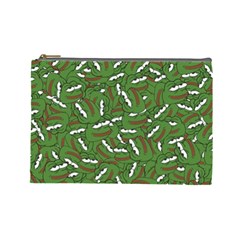 Pepe The Frog Face Pattern Green Kekistan Meme Cosmetic Bag (large) by snek