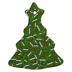 Pepe The Frog Face Pattern Green Kekistan Meme Christmas Tree Ornament (two Sides) by snek