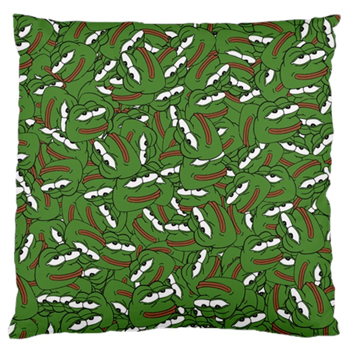 Pepe the Frog Face pattern Green Kekistan meme Large Cushion Case (Two Sides)