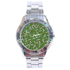 Pepe The Frog Face Pattern Green Kekistan Meme Stainless Steel Analogue Watch by snek