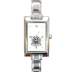 2nd Amendment 2a Defenders 1791 Come And Take It Skull With Guns Rectangle Italian Charm Watch by snek