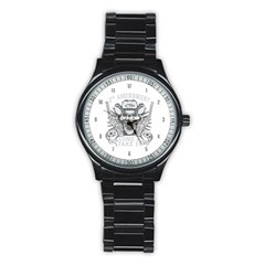 2nd Amendment 2a Defenders 1791 Come And Take It Skull With Guns Stainless Steel Round Watch by snek