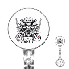 2nd Amendment 2a Defenders 1791 Come And Take It Skull With Guns Stainless Steel Nurses Watch by snek