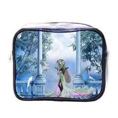 Cute Fairy With Dove Mini Toiletries Bag (one Side) by FantasyWorld7