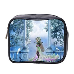 Cute Fairy With Dove Mini Toiletries Bag (two Sides) by FantasyWorld7