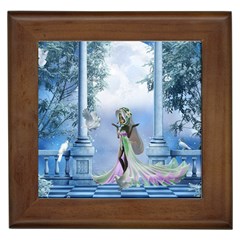 Cute Fairy With Dove Framed Tile by FantasyWorld7