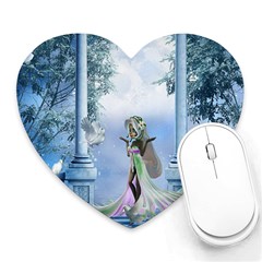 Cute Fairy With Dove Heart Mousepads by FantasyWorld7