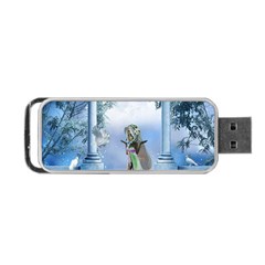 Cute Fairy With Dove Portable Usb Flash (one Side) by FantasyWorld7