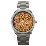 Fine pattern Sport Metal Watch Front