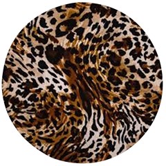 Cheetah By Traci K Wooden Bottle Opener (round)