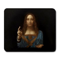 Salvator Mundi Leonardo Davindi 1500 Jesus Christ Savior Of The World Original Paint Most Expensive In The World Large Mousepads by snek