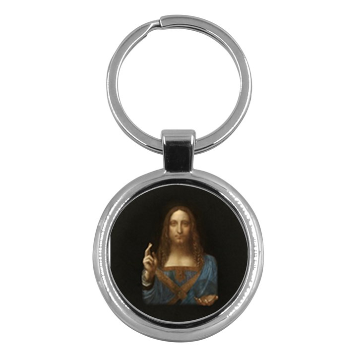 Salvator Mundi Leonardo DaVindi 1500 Jesus Christ Savior of the World Original Paint Most expensive in the world Key Chain (Round)