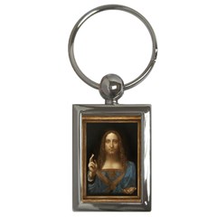 Salvator Mundi Leonardo Davindi 1500 Jesus Christ Savior Of The World Original Paint Most Expensive In The World Key Chain (rectangle) by snek