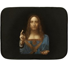 Salvator Mundi Leonardo Davindi 1500 Jesus Christ Savior Of The World Original Paint Most Expensive In The World Double Sided Fleece Blanket (mini)  by snek