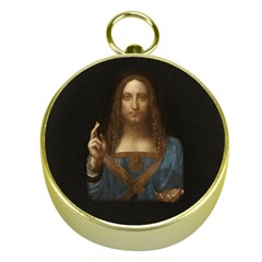 Salvator Mundi Leonardo Davindi 1500 Jesus Christ Savior Of The World Original Paint Most Expensive In The World Gold Compasses by snek