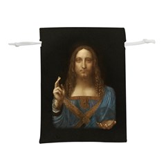 Salvator Mundi Leonardo Davindi 1500 Jesus Christ Savior Of The World Original Paint Most Expensive In The World Lightweight Drawstring Pouch (s) by snek