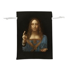 Salvator Mundi Leonardo Davindi 1500 Jesus Christ Savior Of The World Original Paint Most Expensive In The World Lightweight Drawstring Pouch (l) by snek