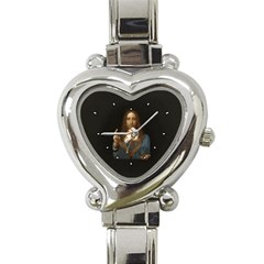 Salvator Mundi Leonardo Davindi 1500 Jesus Christ Savior Of The World Original Paint Most Expensive In The World Heart Italian Charm Watch by snek