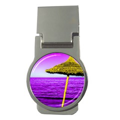 Pop Art Beach Umbrella Money Clips (round)  by essentialimage