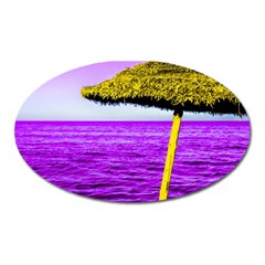 Pop Art Beach Umbrella Oval Magnet by essentialimage