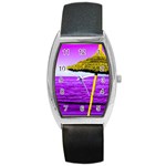 Pop Art Beach Umbrella Barrel Style Metal Watch Front