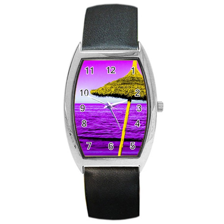 Pop Art Beach Umbrella Barrel Style Metal Watch