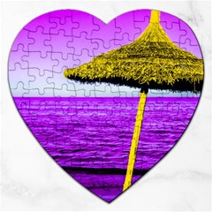 Pop Art Beach Umbrella Jigsaw Puzzle (heart) by essentialimage