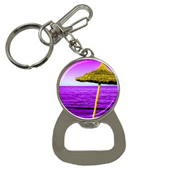 Pop Art Beach Umbrella Bottle Opener Key Chain by essentialimage