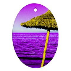 Pop Art Beach Umbrella Oval Ornament (two Sides) by essentialimage