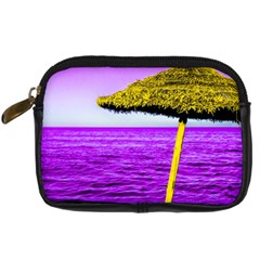 Pop Art Beach Umbrella Digital Camera Leather Case by essentialimage